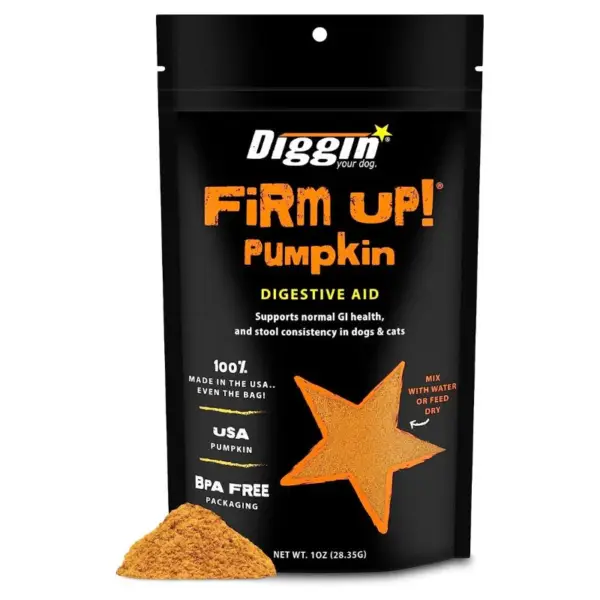 Diggin firm up pumpkin para perros y gatos