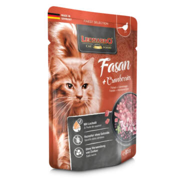 Leonardo húmedo faisán + arandanos rojos 85gr