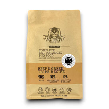 Mr.bones dry barf ternera y tripa verde