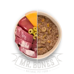 Mr. bones comida cocinada de cerdo ibérico con vegetales 375gr