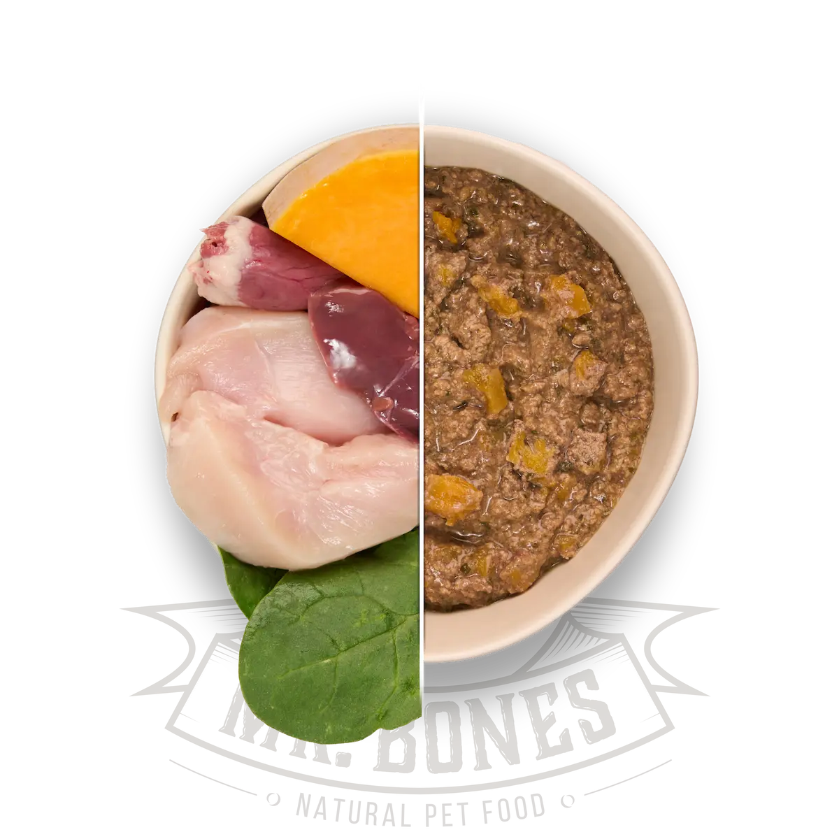 Mr. bones comida cocinada de pollo con vegetales 375gr